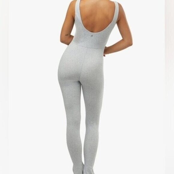 WeWoreWhat REVOLVE Heather Gray Henley Flare Jumpsuit XL - Picture 7 of 12